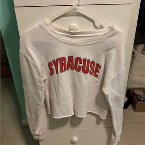 White Syracuse Cropped Sweatshirt